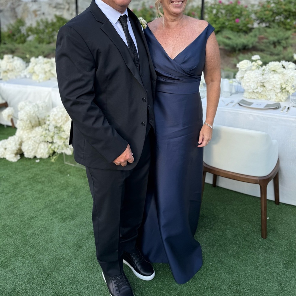 Elegant Midnight Blue Alfred Sung Gown